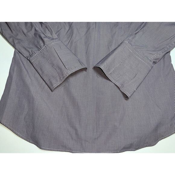 Charles Tyrwhitt Shirt Size 16.5/34 Burgundy Check Jermyn Street London Slim - Picture 15 of 16